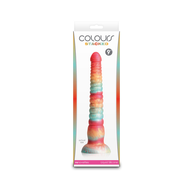 Colours Stacked - 9'' Dildo - Red/Gold