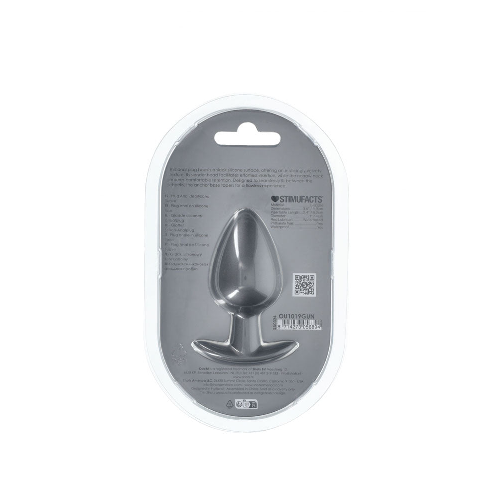 OUCH! Anal Plug - Large - Gun Metal