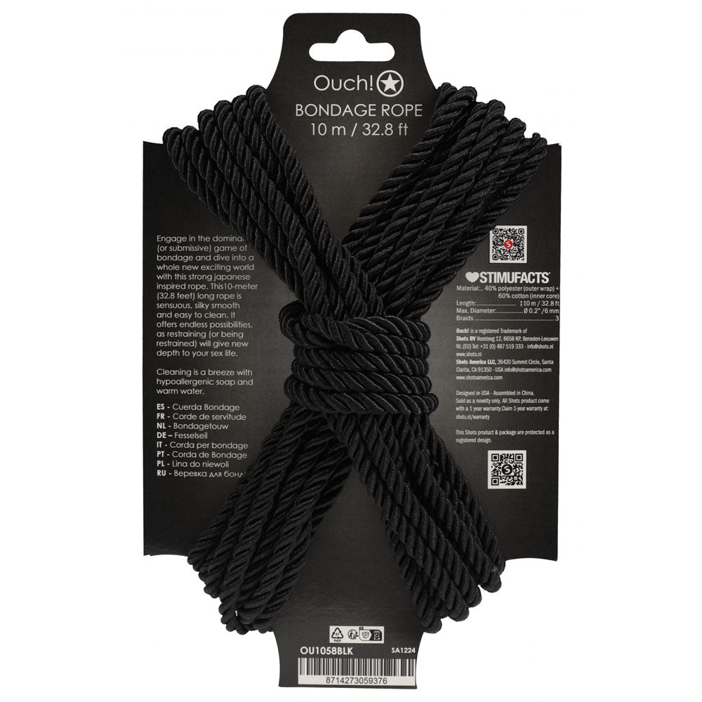 OUCH! Bondage Rope - 10 M - Black