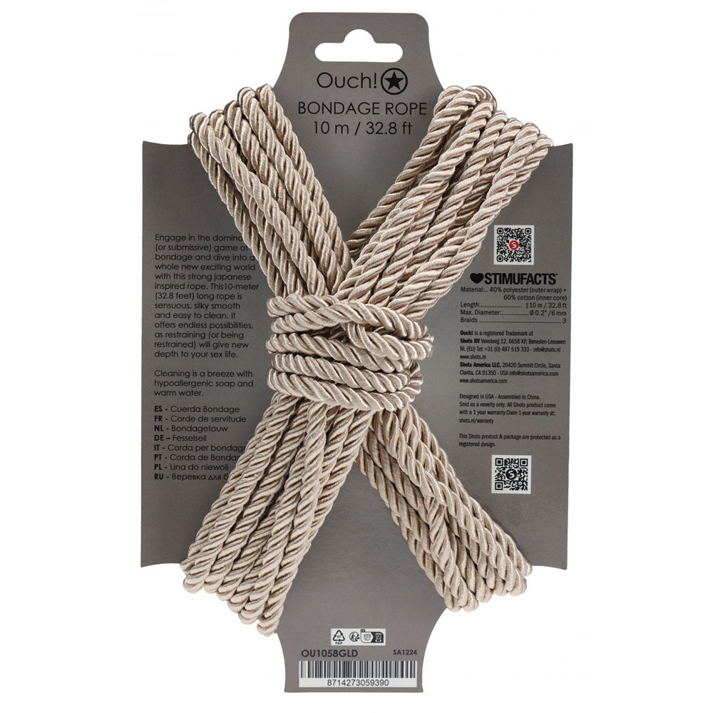 OUCH! Bondage Rope - 10 M - Gold