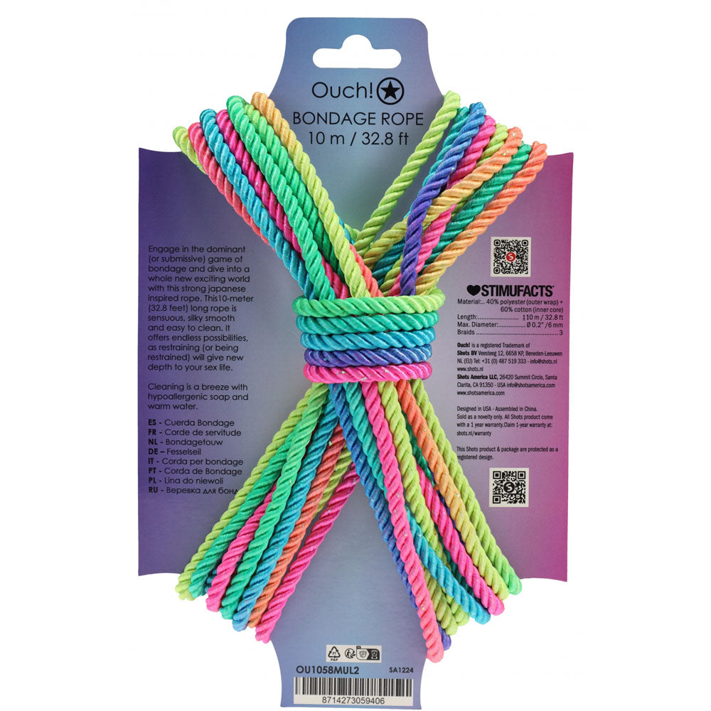 OUCH! Bondage Rope - 10 M - Multicolour 2