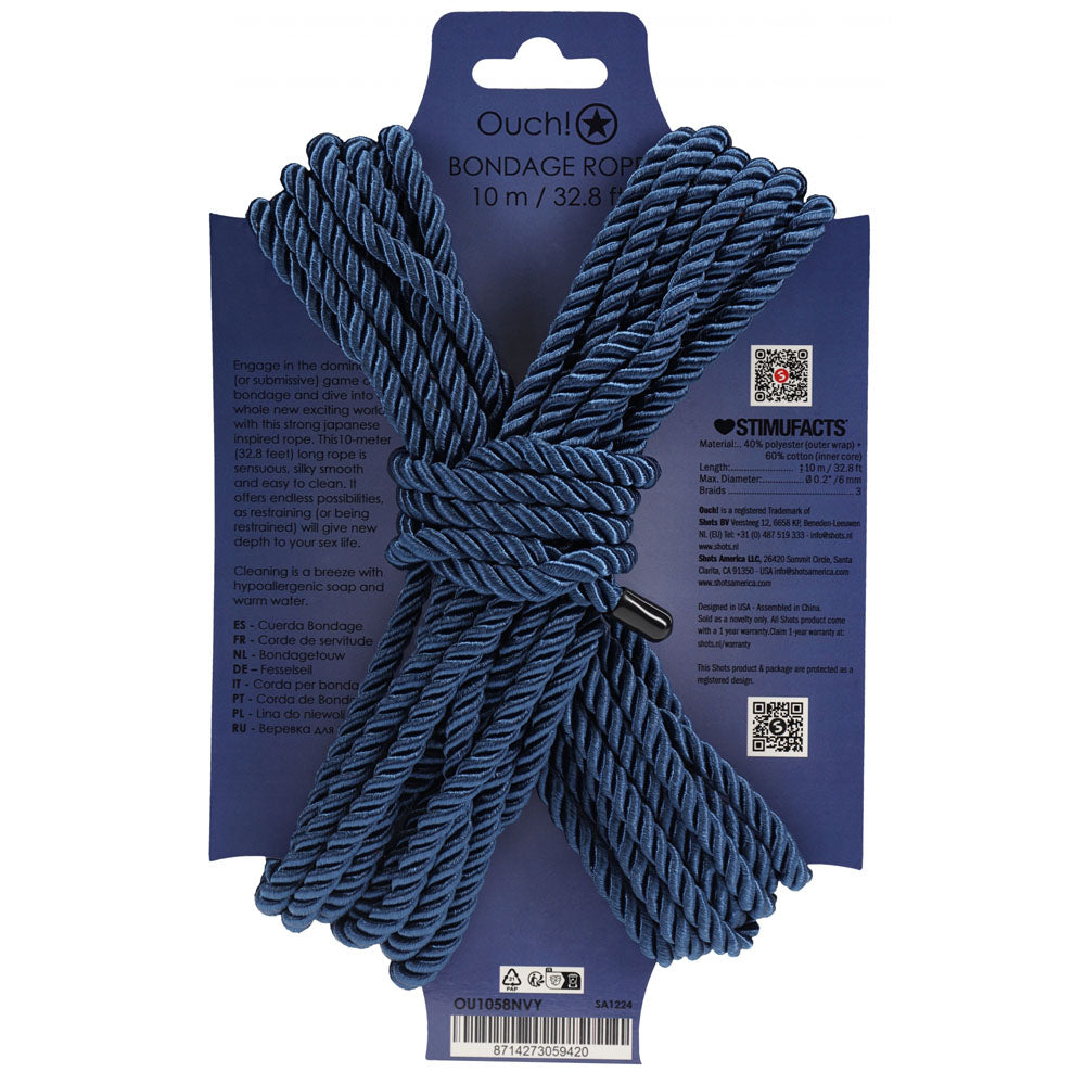 OUCH! Bondage Rope - 10 M - Navy Blue