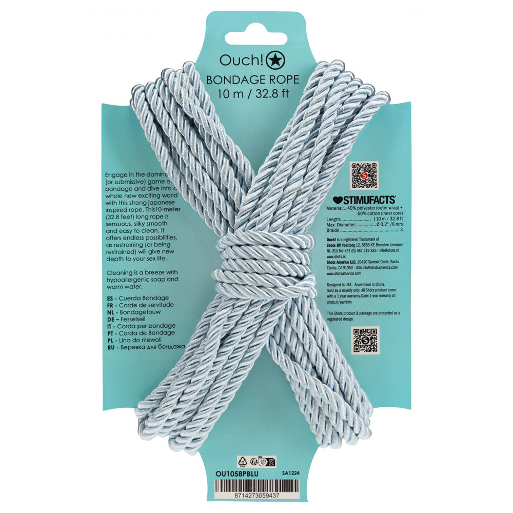 OUCH! Bondage Rope - 10 M - Powder Blue