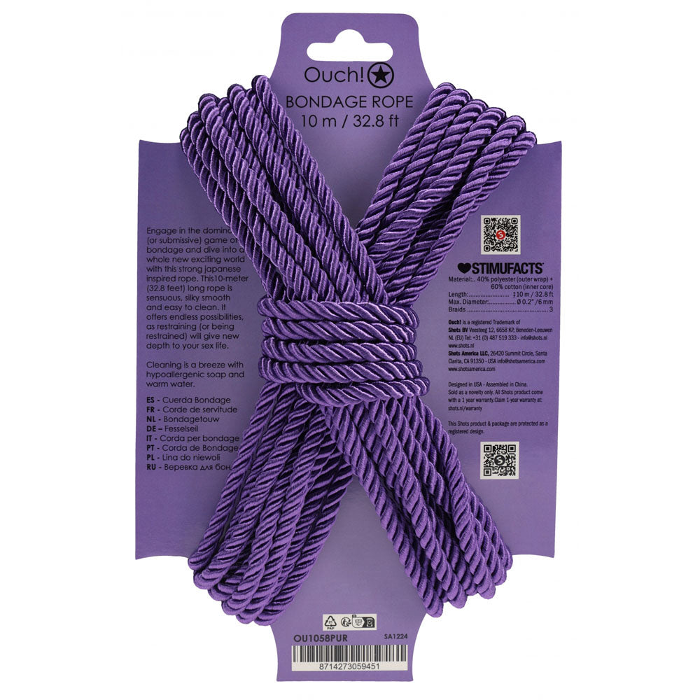 OUCH! Bondage Rope - 10 M - Purple