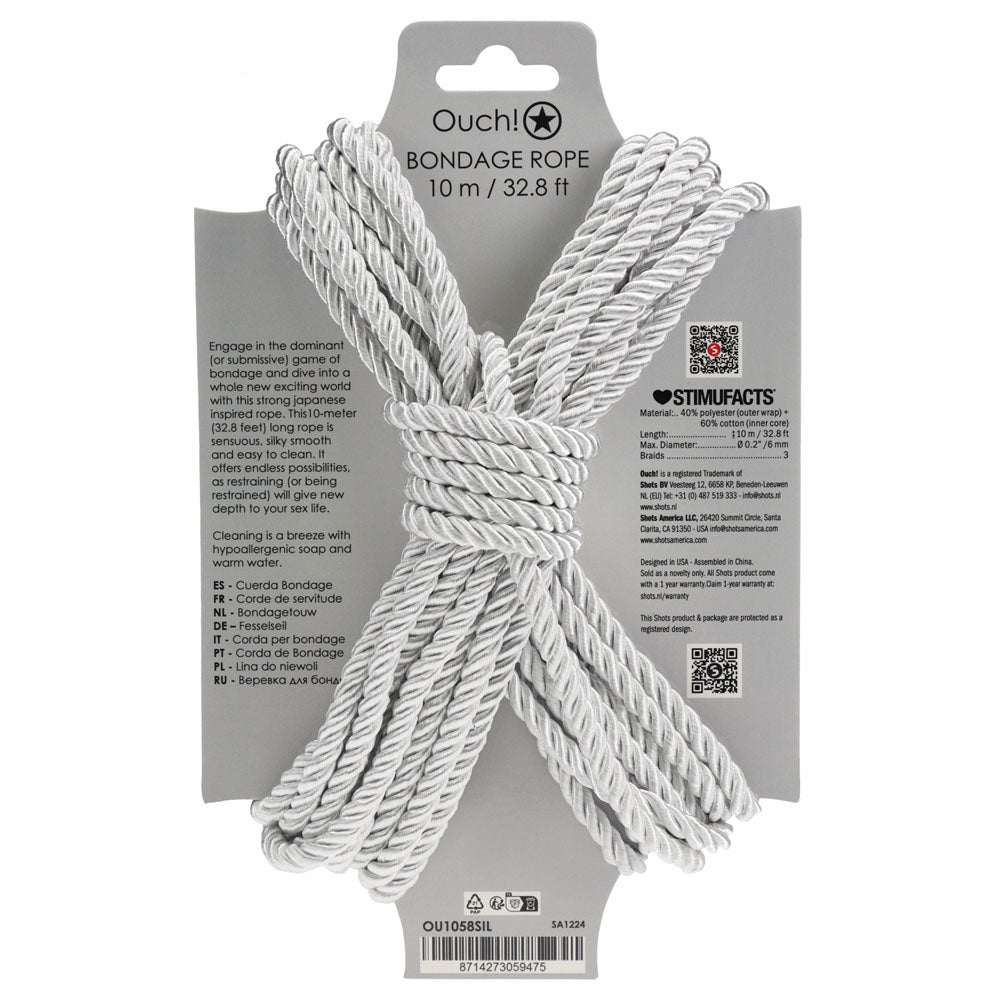OUCH! Bondage Rope - 10 M - Silver