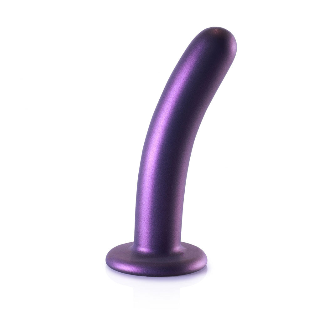 OUCH! Smooth Silicone G-Spot Dildo - 6'' / 14.5 cm - Metallic Purple