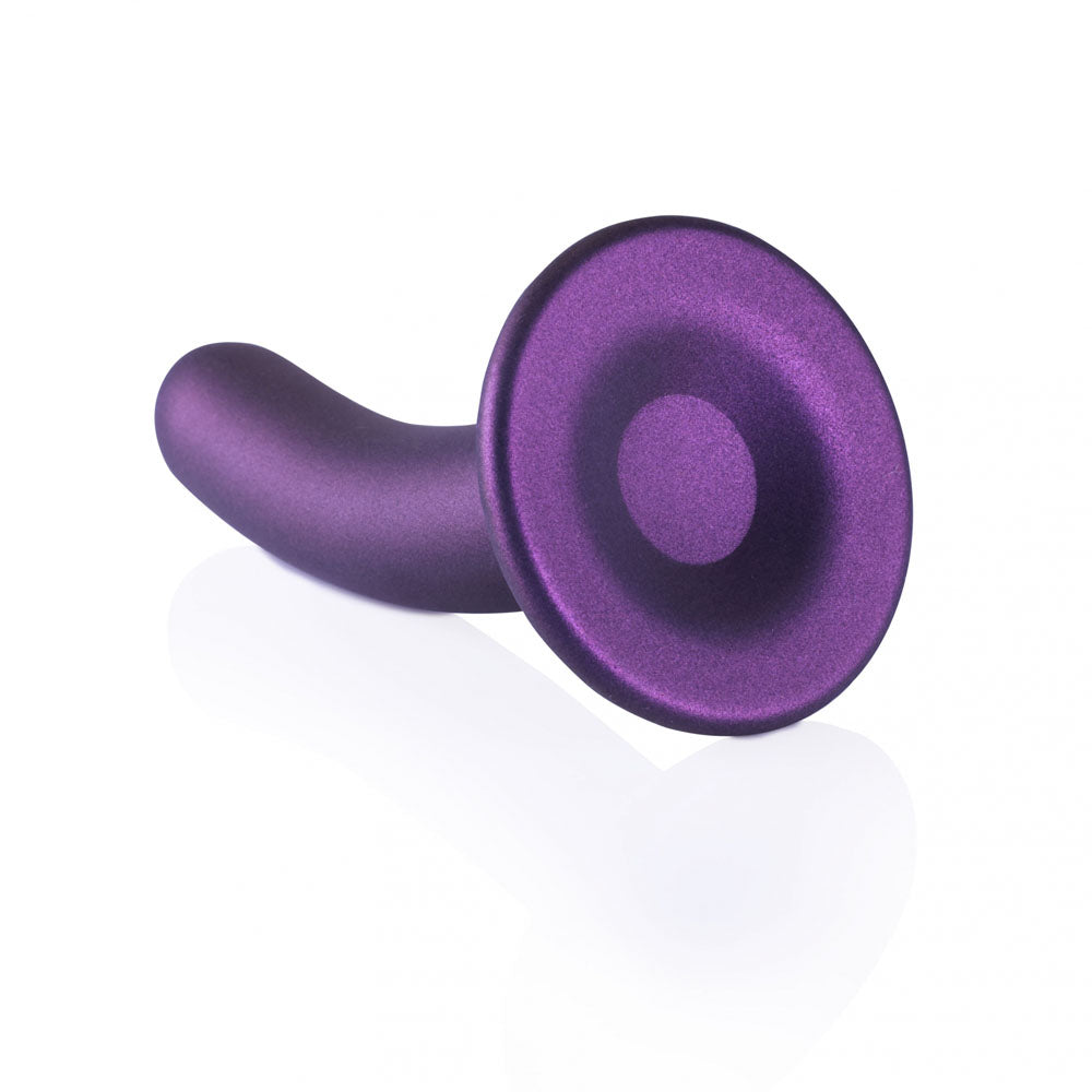 OUCH! Smooth Silicone G-Spot Dildo - 6'' / 14.5 cm - Metallic Purple