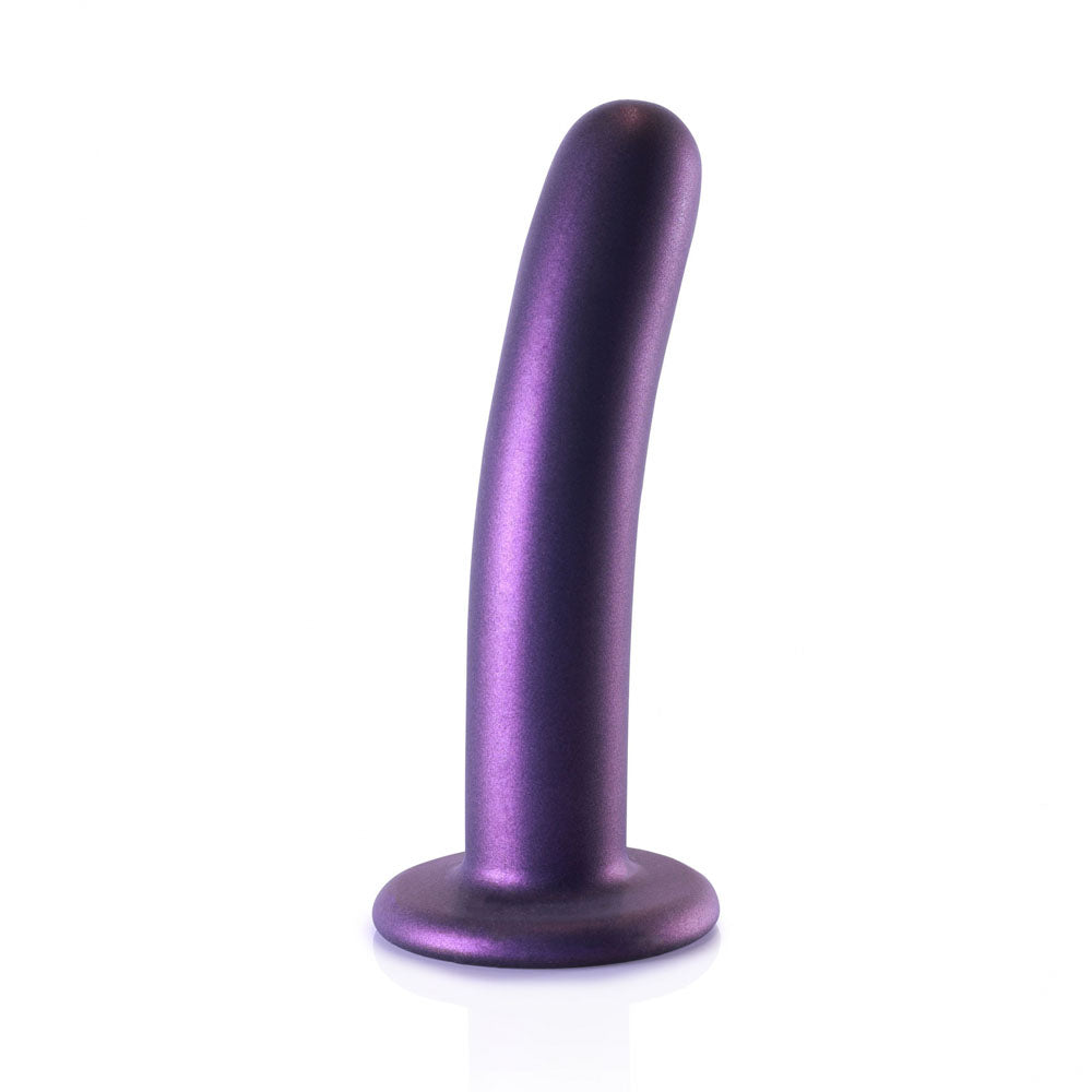 OUCH! Smooth Silicone G-Spot Dildo - 6'' / 14.5 cm - Metallic Purple
