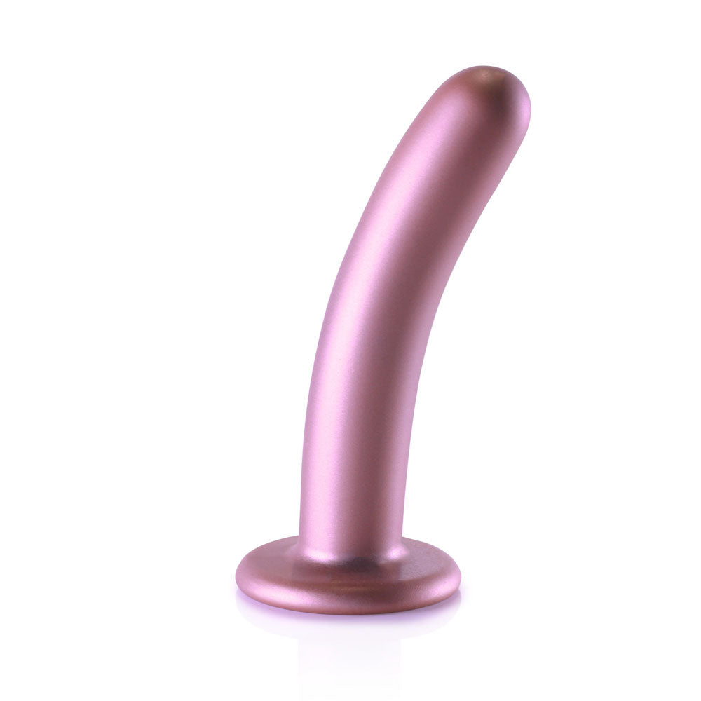 OUCH! Smooth Silicone G-Spot Dildo - 6'' / 14.5 cm - Rose Gold