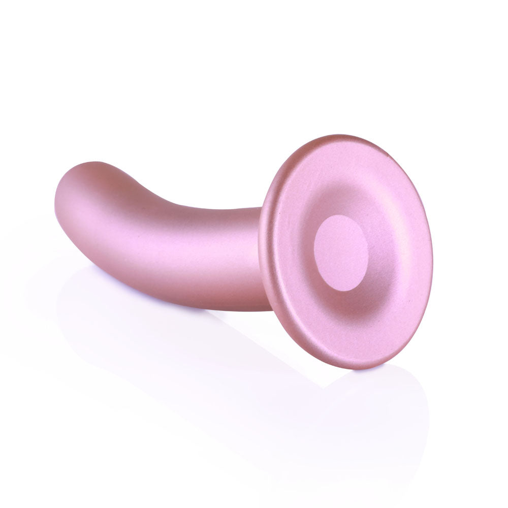 OUCH! Smooth Silicone G-Spot Dildo - 6'' / 14.5 cm - Rose Gold