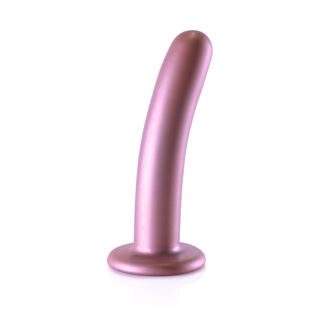 OUCH! Smooth Silicone G-Spot Dildo - 6'' / 14.5 cm - Rose Gold