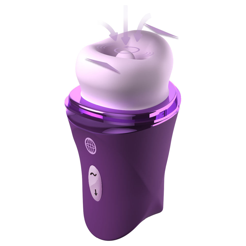 Fantasy For Her Lush Kiss Plush - Purple - Purple USB Rechargeable Licking & Sucking Stimulator