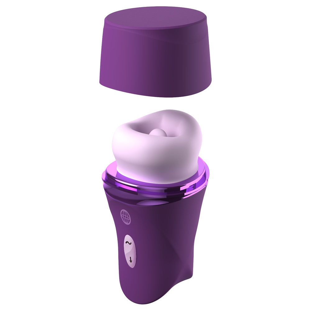 Fantasy For Her Lush Kiss Plush - Purple - Purple USB Rechargeable Licking & Sucking Stimulator
