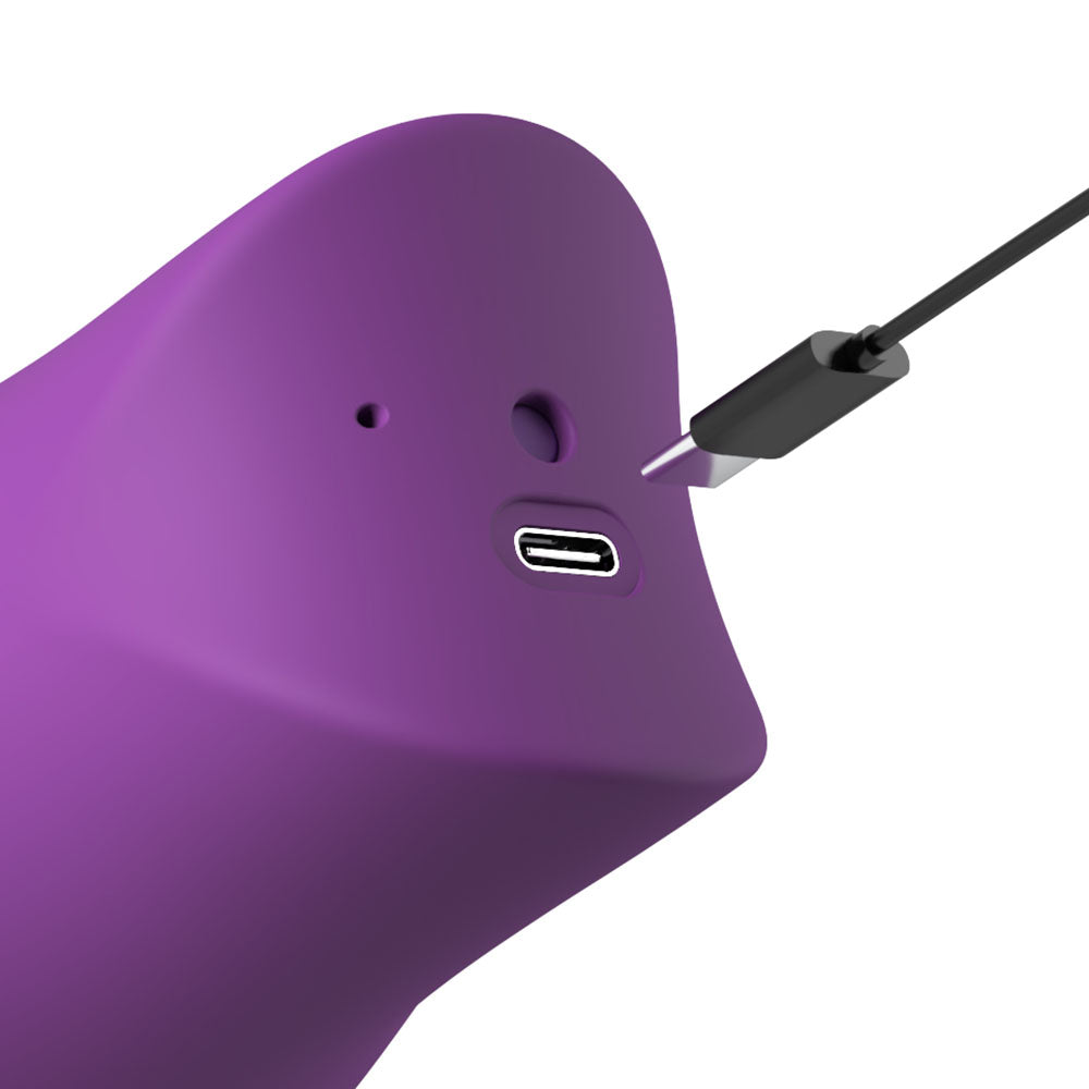 Fantasy For Her Lush Kiss Plush - Purple - Purple USB Rechargeable Licking & Sucking Stimulator