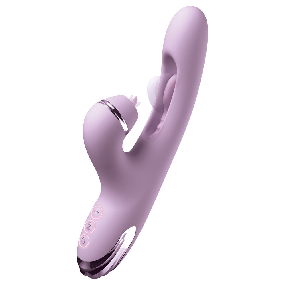 Fantasy For Her G-Touch Pulse Pro - Purple - Purple 23.4 cm USB Rechargeable Rabbit Vibrator with Flicking Shaft and Tip