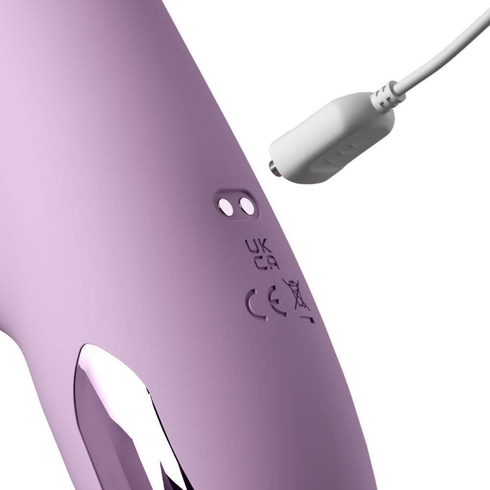 Fantasy For Her G-Touch Pulse Pro - Purple - Purple 23.4 cm USB Rechargeable Rabbit Vibrator with Flicking Shaft and Tip
