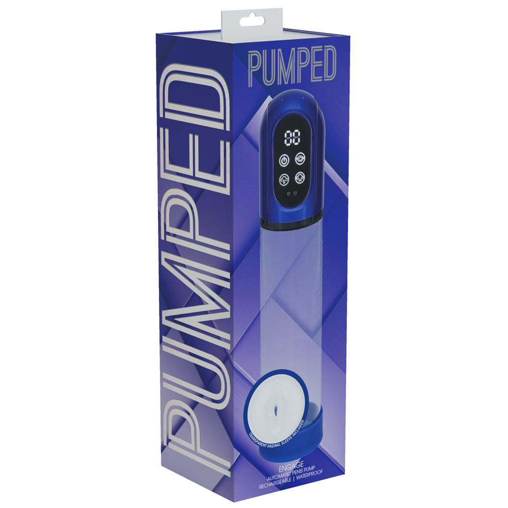 PUMPED Engage Automatic Penis Pump - Blue