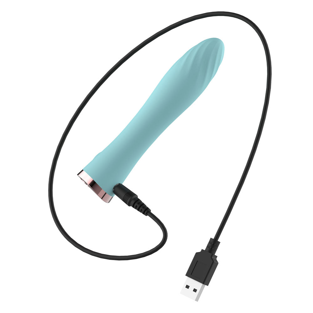 Passion Play Ultra Power Silicone Vibrating Bullet - Blue - Blue 12.9 cm USB Rechargeable Vibrating Bullet