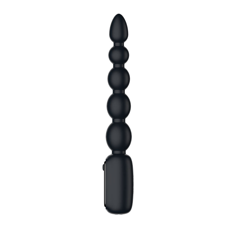 Passion Play Vibrating Anal Beads with LED Screen - Black 23 cm USB Rechargeable Vibrating Anal Beads