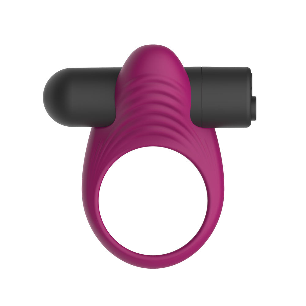 Passion Play Silicone Vibrating Cockring - Purple USB Rechargeable Vibrating Penis Ring