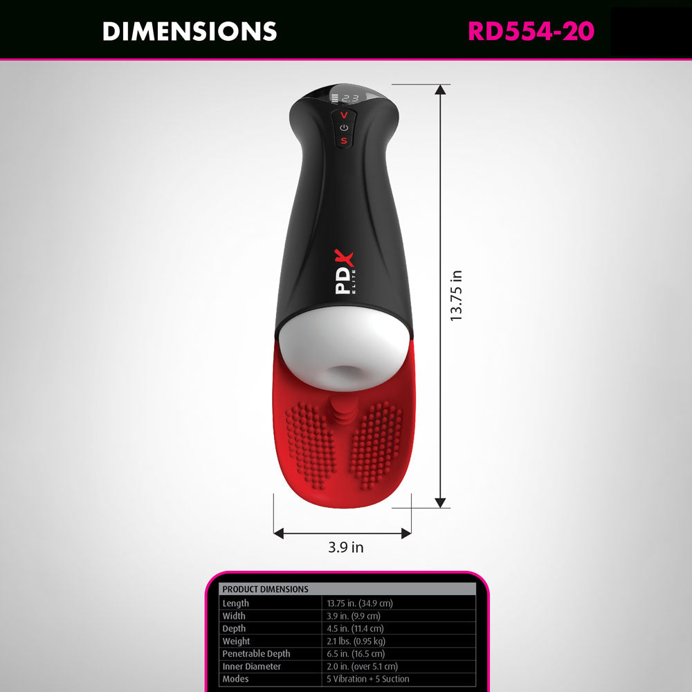 PDX Elite Fap-O-Matic Pro XL - White/Red