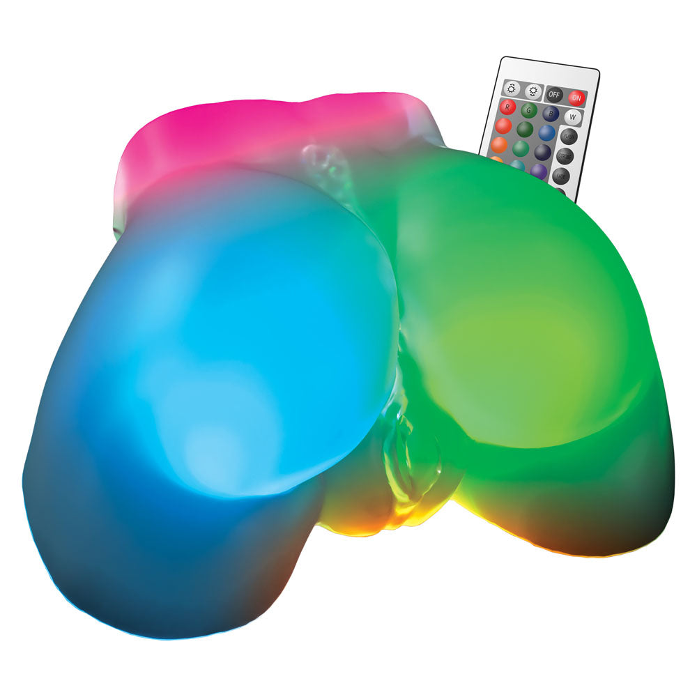 PDX Elite Go-Go Booty LED Mega Masturbator - Clear with LED Doggy-Style Masturbator