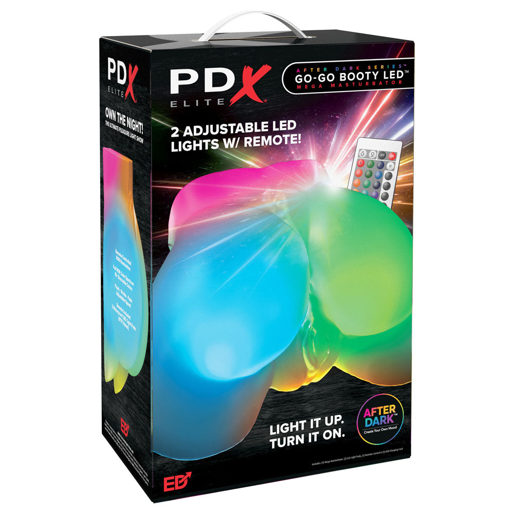 PDX Elite Go-Go Booty LED Mega Masturbator - Clear with LED Doggy-Style Masturbator