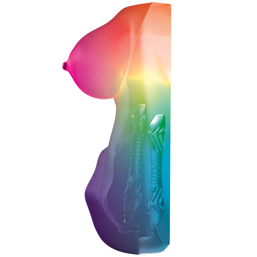 PDX Elite Go-Go Bator LED Mega Masturbator - Clear with LED Mini Torso Masturbator