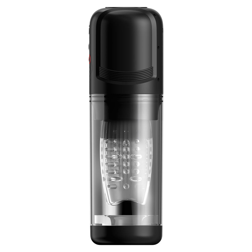PDX Elite Mega-Bator Pro - Clear USB Rechargeable Vibrating & Spinning Auto Stroker