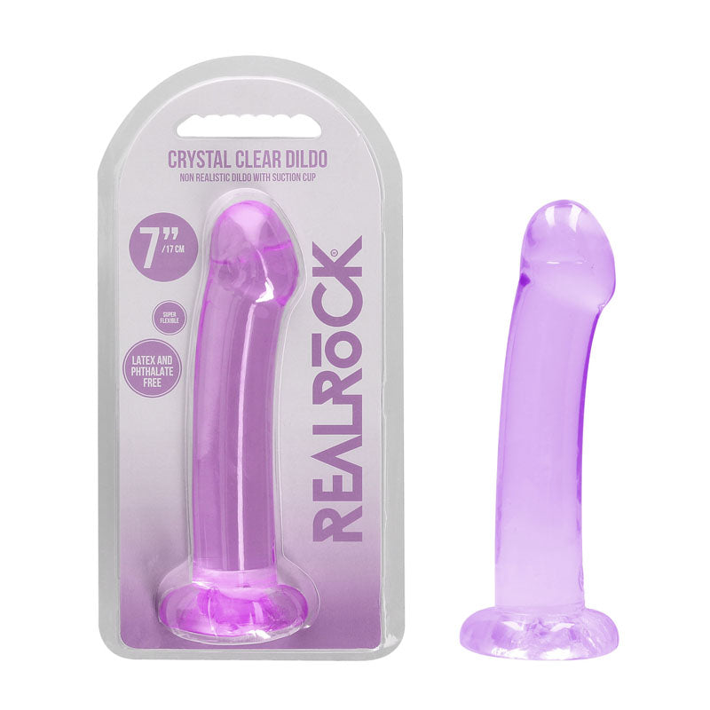 REALROCK Non Realistic Dildo With Suction Cup - 17 cm - Purple 17 cm Dong