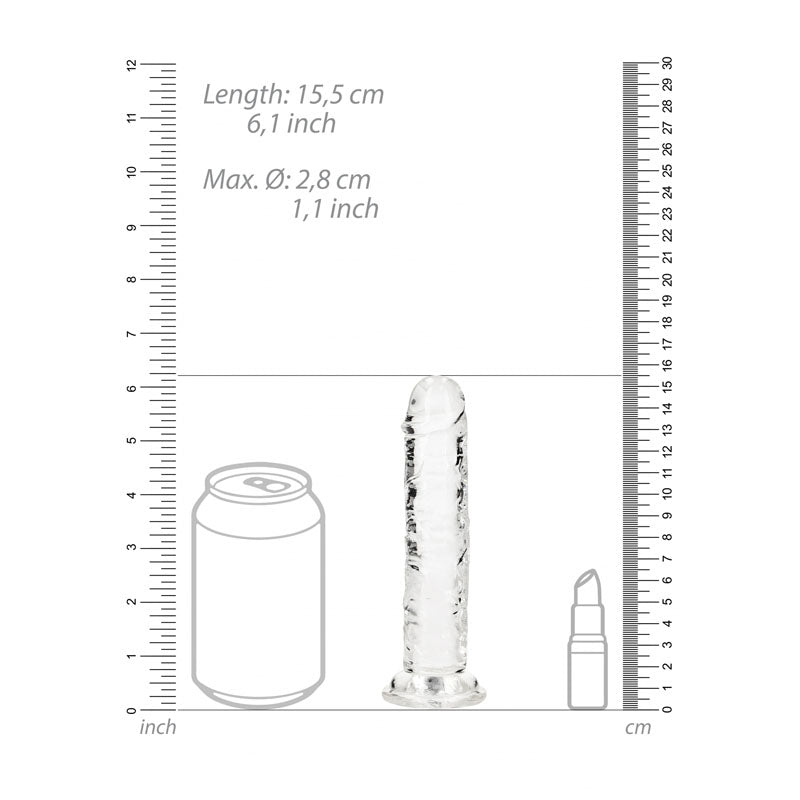 REALROCK 15.5 cm Straight Dildo - Clear