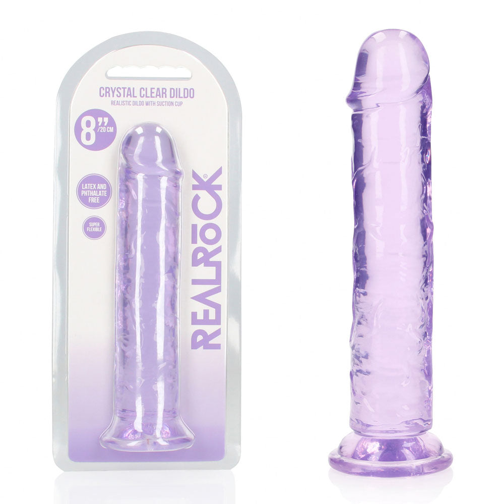 REALROCK 20 cm Straight Dildo - Purple - Purple 20 cm (8'') Dong