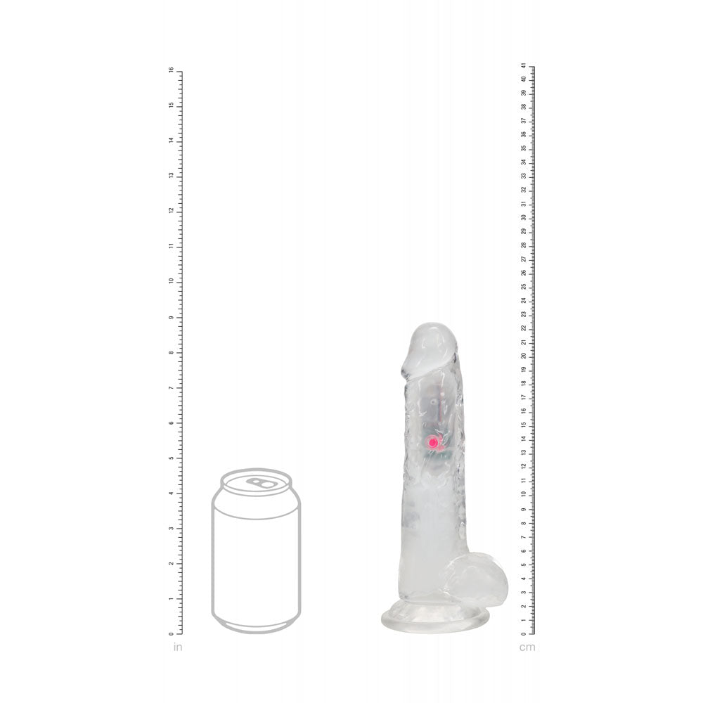 REALROCK 8'' with Balls Wireless Rechargeable LED Vibrating Dong