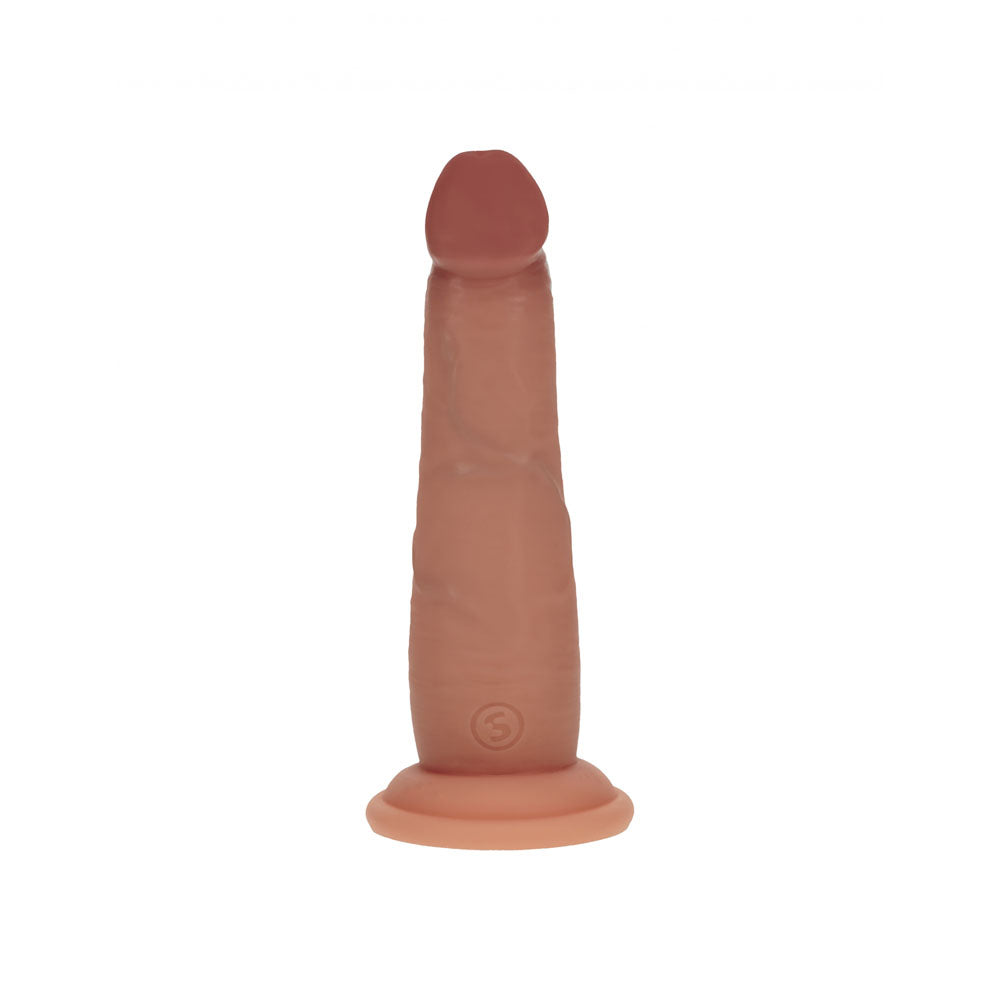 REALROCK Dual Density 6'' Sliding Skin Silicone Dildo - Tan - Tan 15.2 cm Sliding Skin Dildo