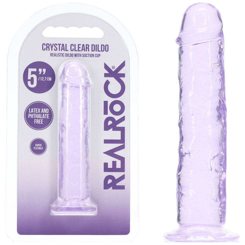 REALROCK Realistic 5'' Dildo - Purple - Purple 12.7 cm Dildo