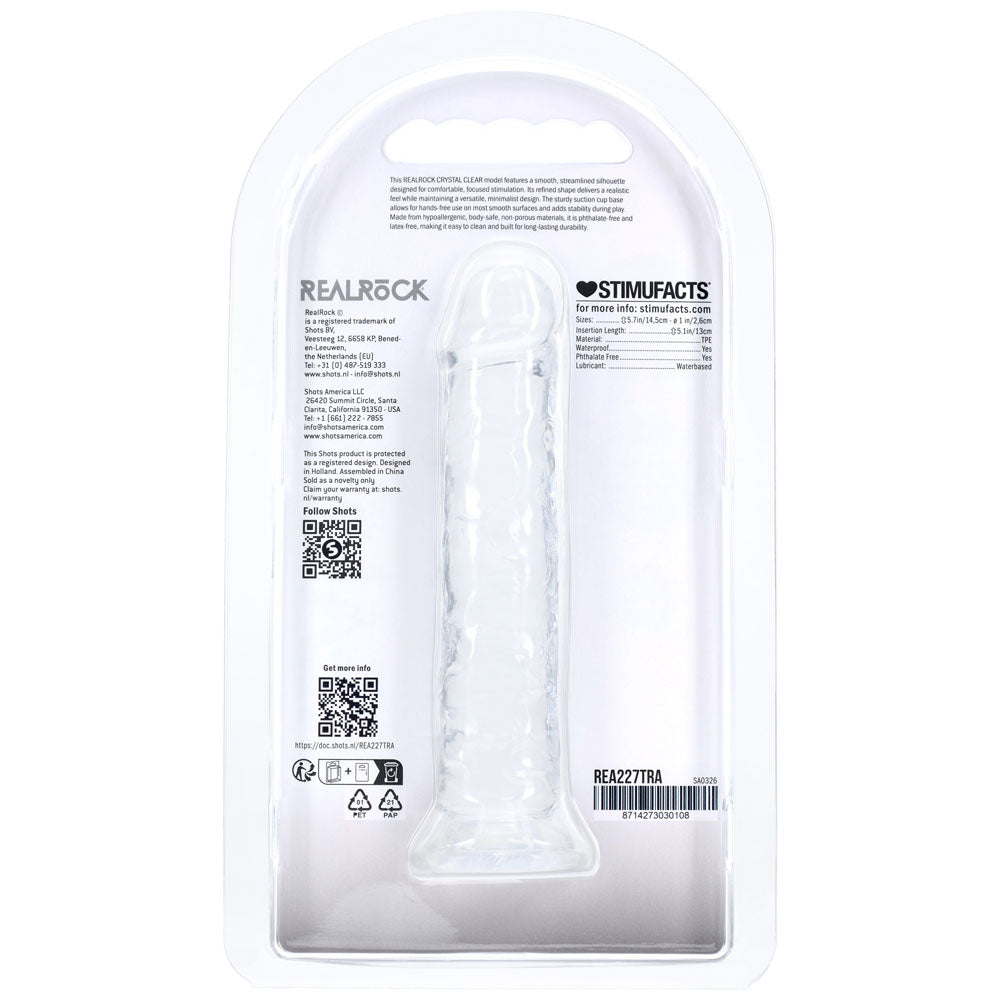 REALROCK Realistic 5'' Dildo - Clear - Clear 12.7 cm Dildo