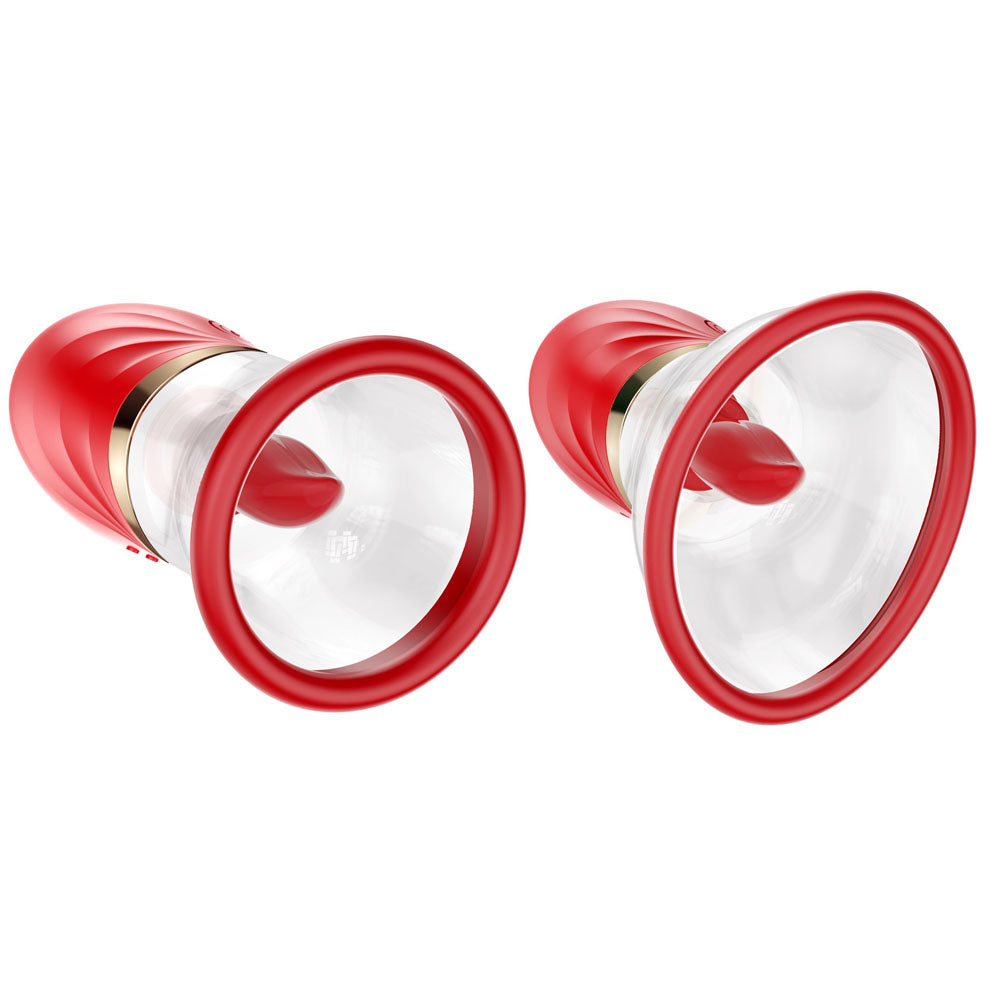 LuvPump Adoramor - Red USB Rechargeable Licking & Sucking Ladies Pump