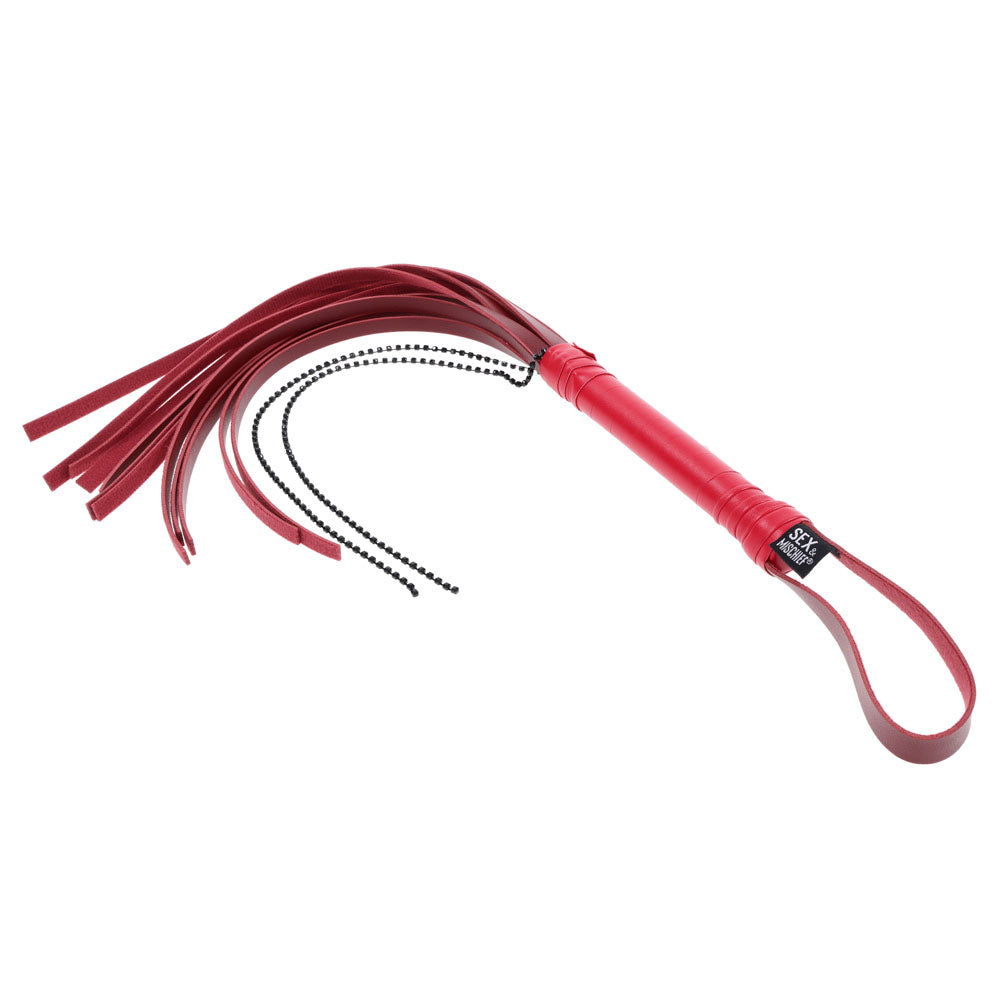 Sex & Mischief Exs & Ohs Crystal Flogger - Red Flogger Whip