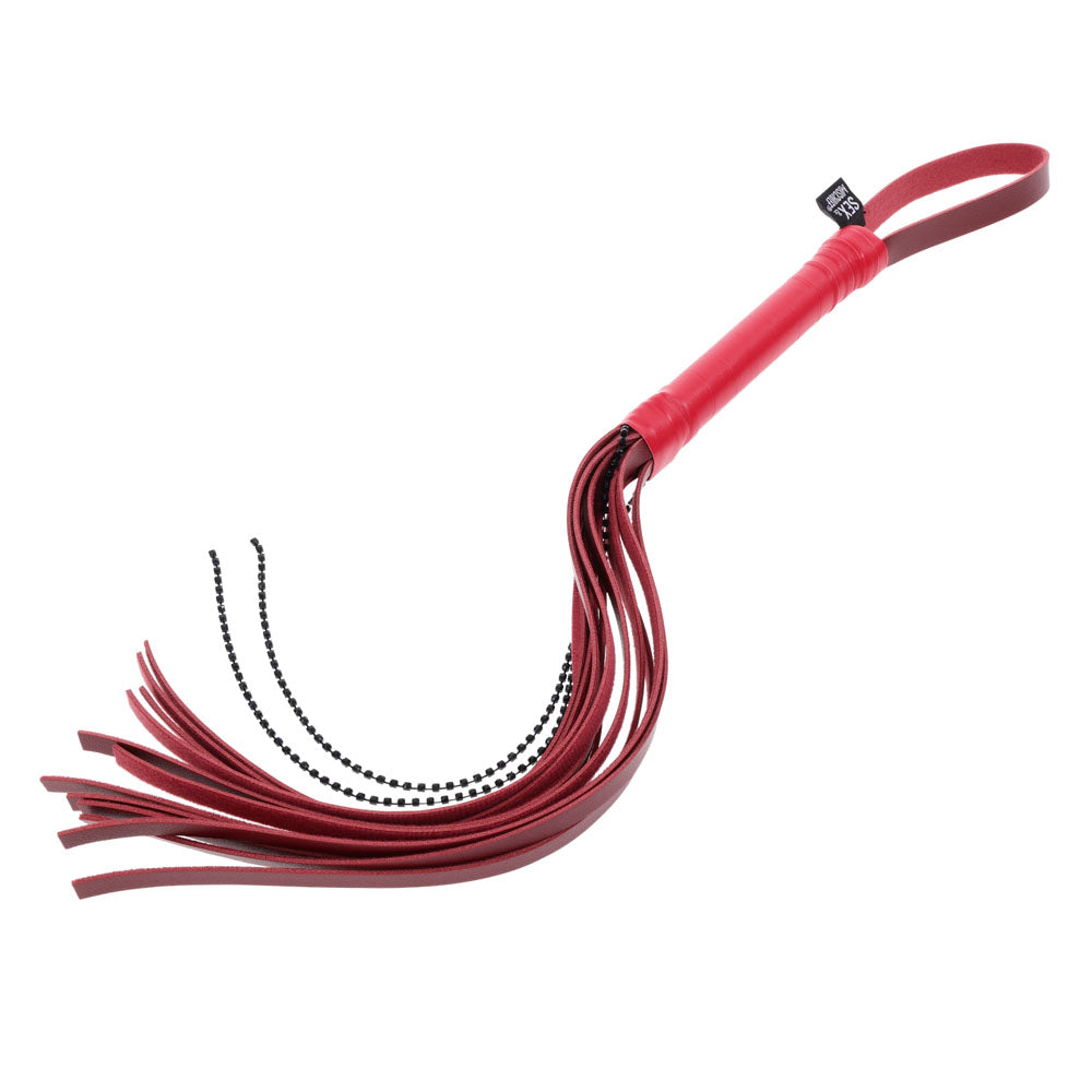 Sex & Mischief Exs & Ohs Crystal Flogger - Red Flogger Whip
