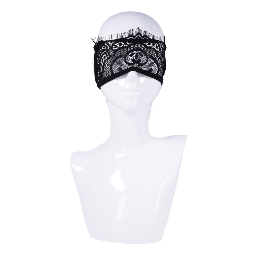 S&M Veiled Vision Lace Blindfold - Black Lace Blindfold
