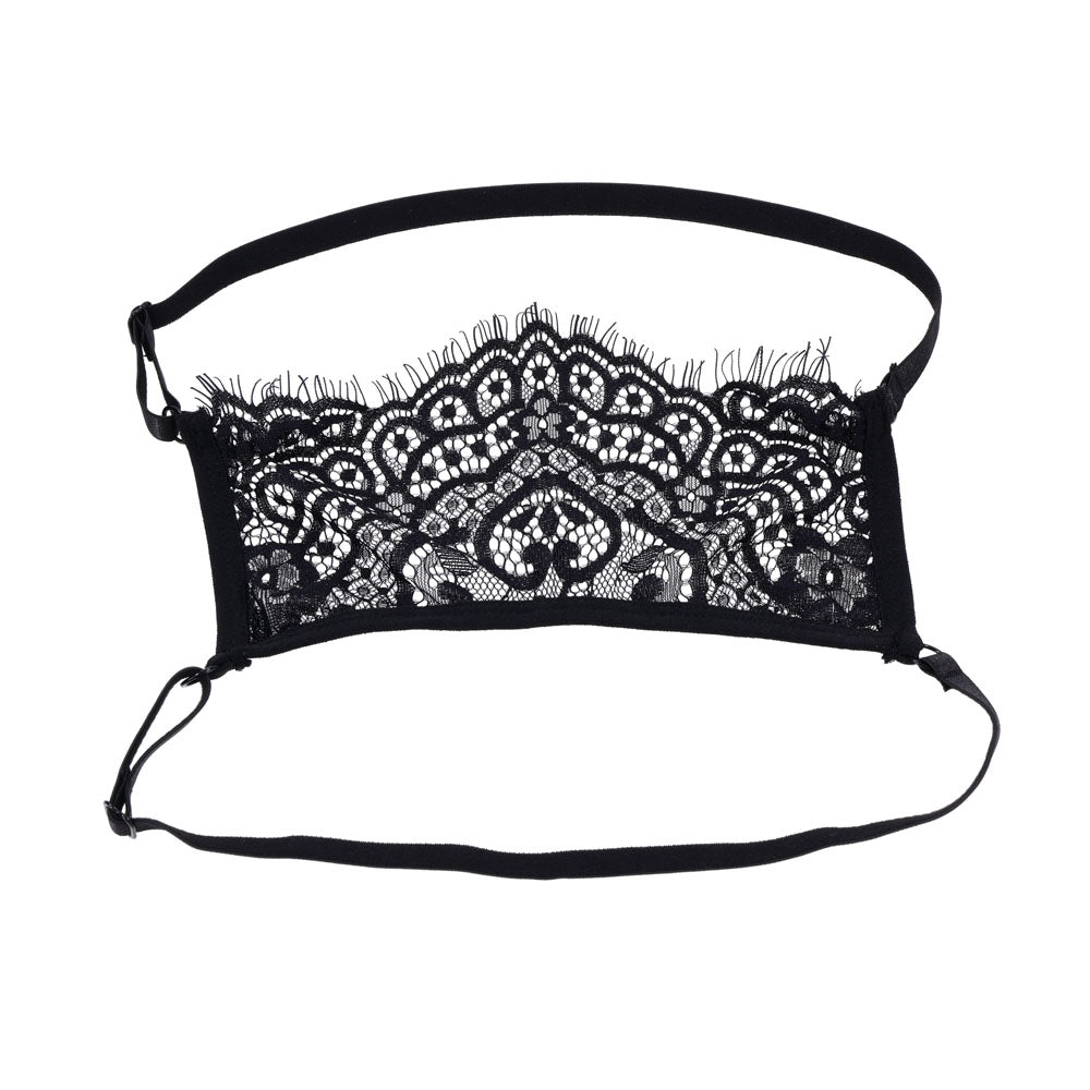 S&M Veiled Vision Lace Blindfold - Black Lace Blindfold