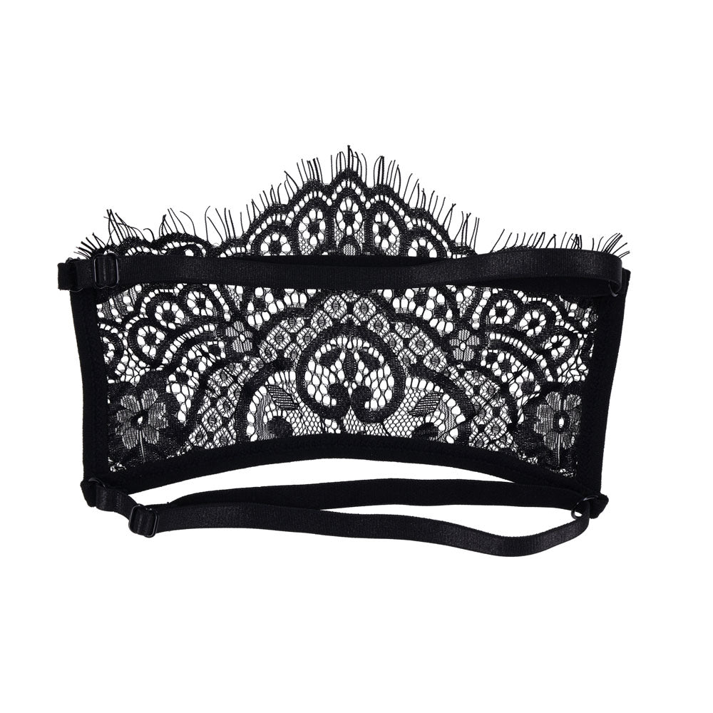 S&M Veiled Vision Lace Blindfold - Black Lace Blindfold