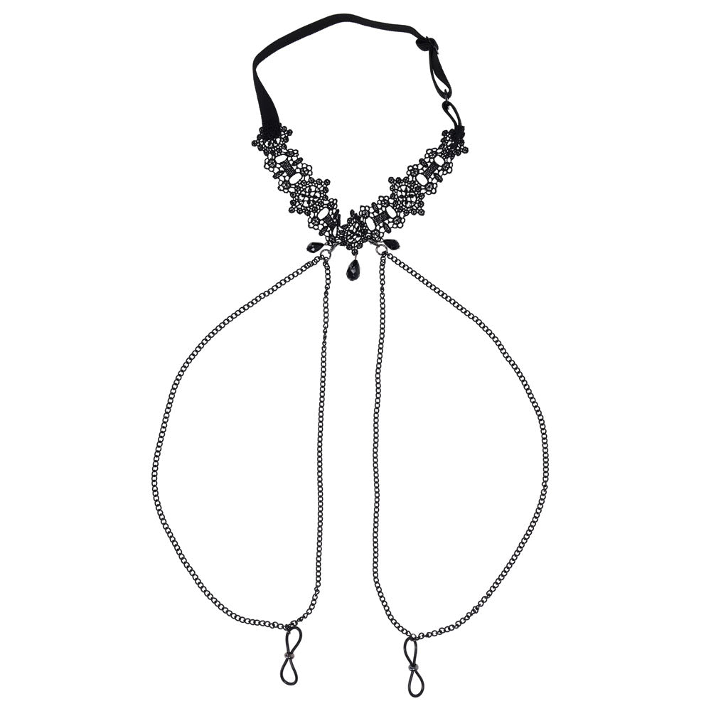 Sex & Mischief Lace Collar with Nipple Ties