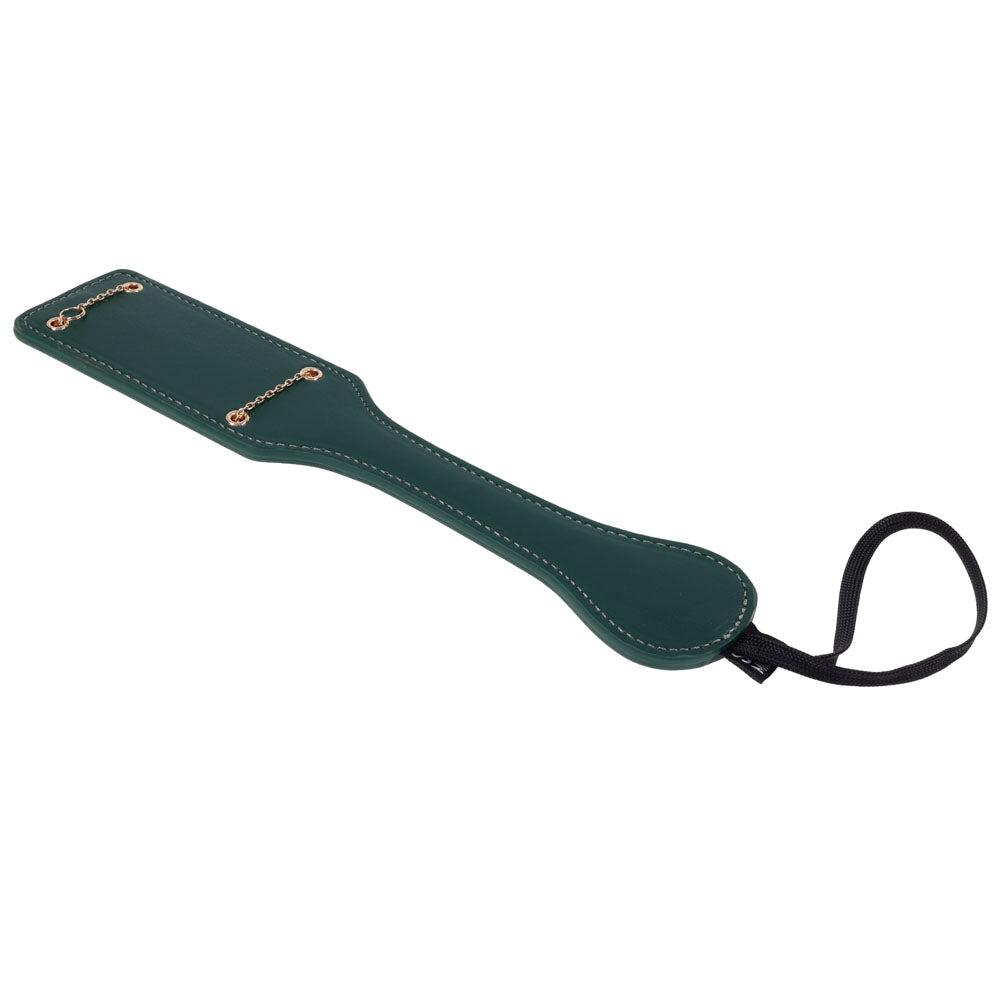 Sex & Mischief Indica Chain Impressions Paddle - Green/Gold Spanking Paddle
