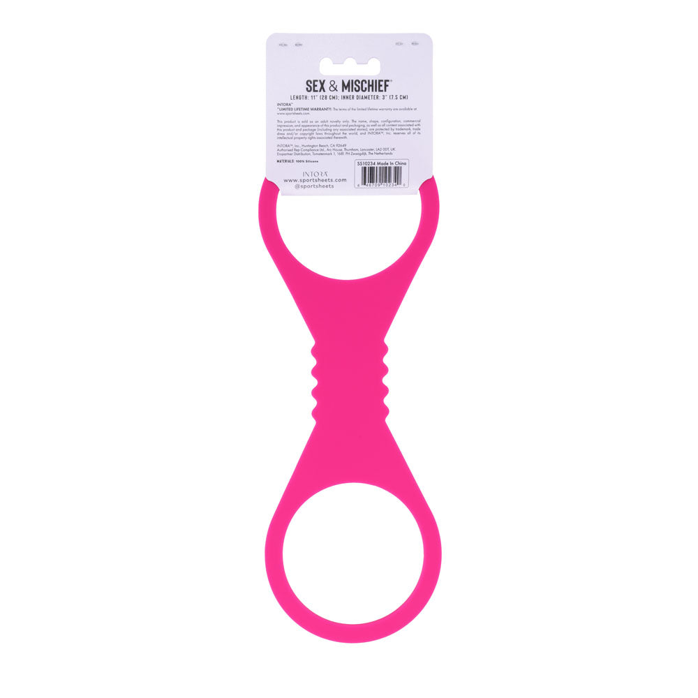 Sex & Mischief Large Hot Pink Silicone Cuffs
