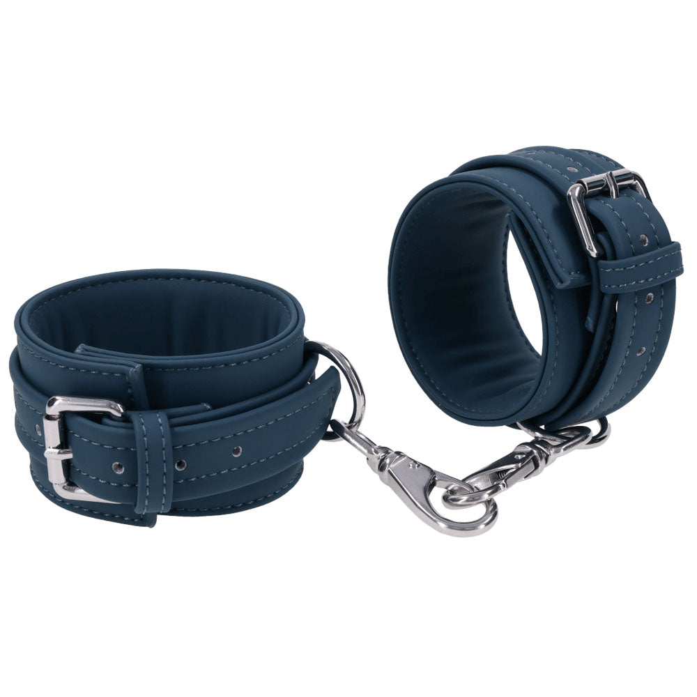SPORTSHEETS Signature Twilight Tease Ankle Cuffs - Blue Adjustable Leg Restraints