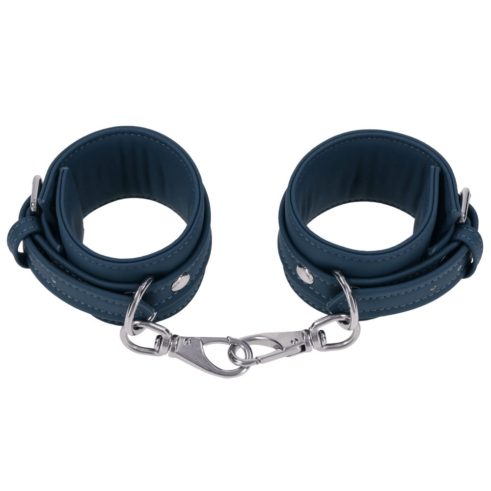 SPORTSHEETS Signature Twilight Tease Ankle Cuffs - Blue Adjustable Leg Restraints