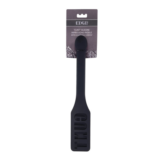 EDGE CUNT Silicone Paddle - Black Silicone Paddle with Insertable Handle