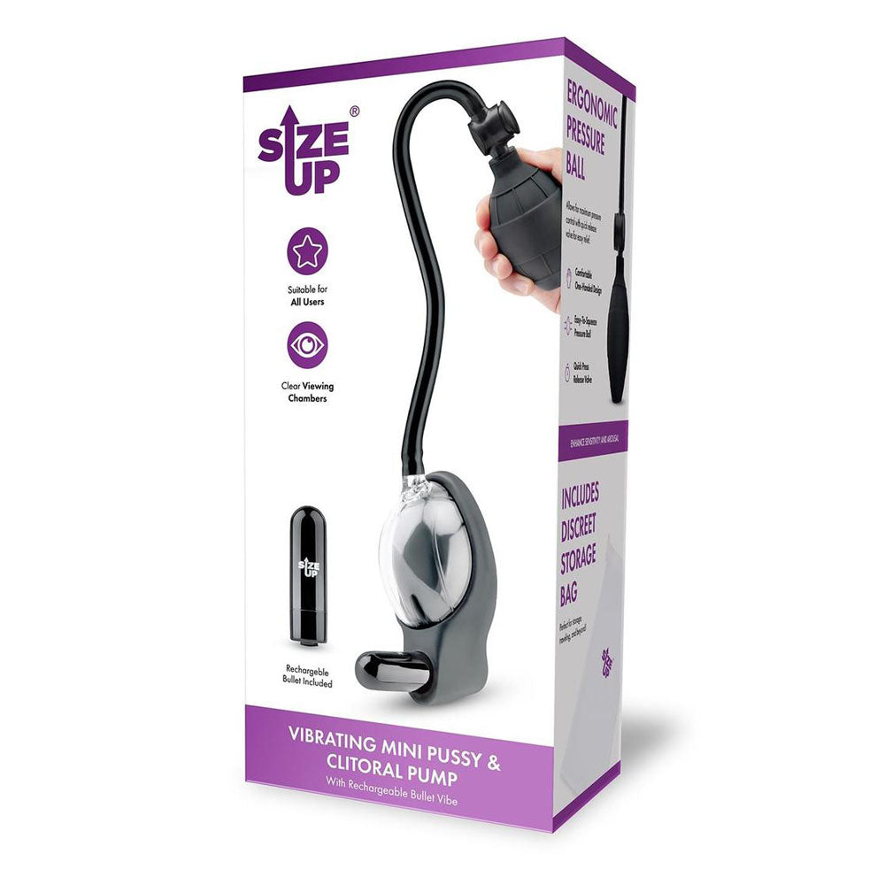 Size Up Vibrating Mini Pussy & Clitoral Pump