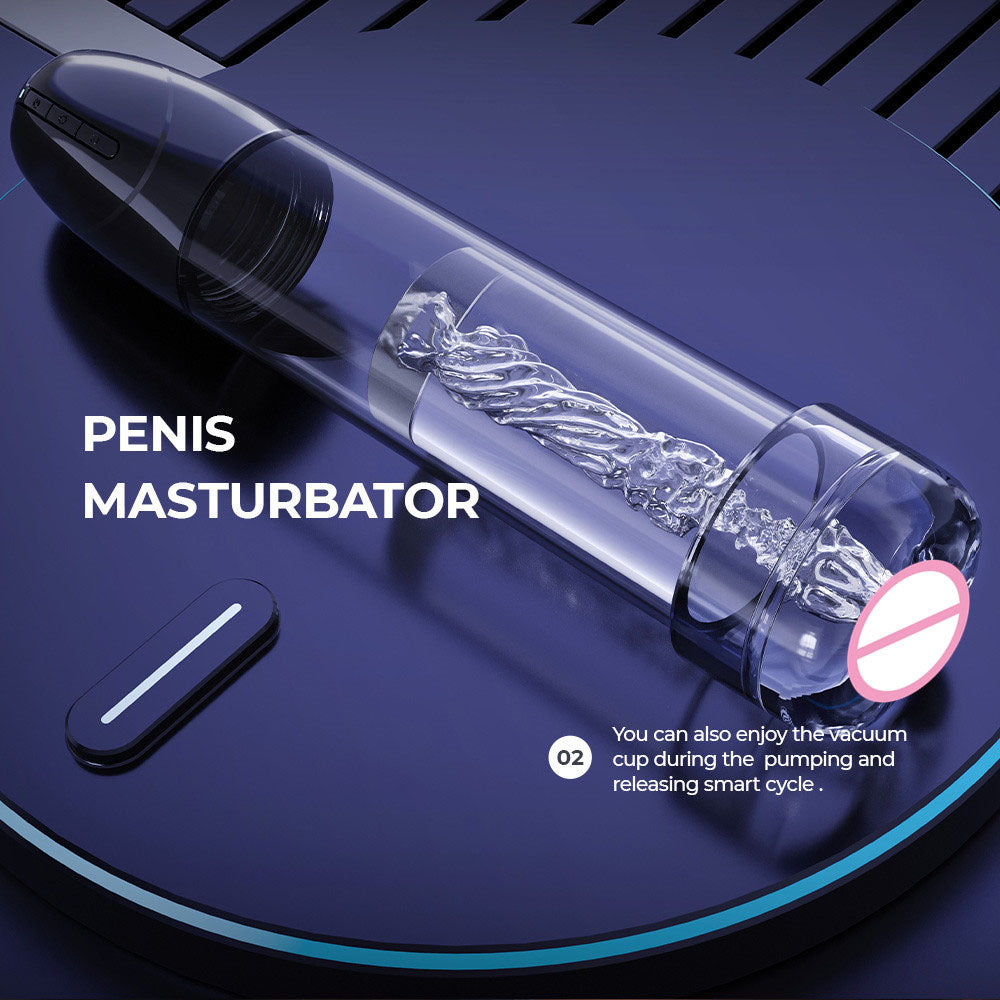 LuvPump Smart Penis Pump - Clear USB Rechargeable 2-in-1 Automatic Penis Pump